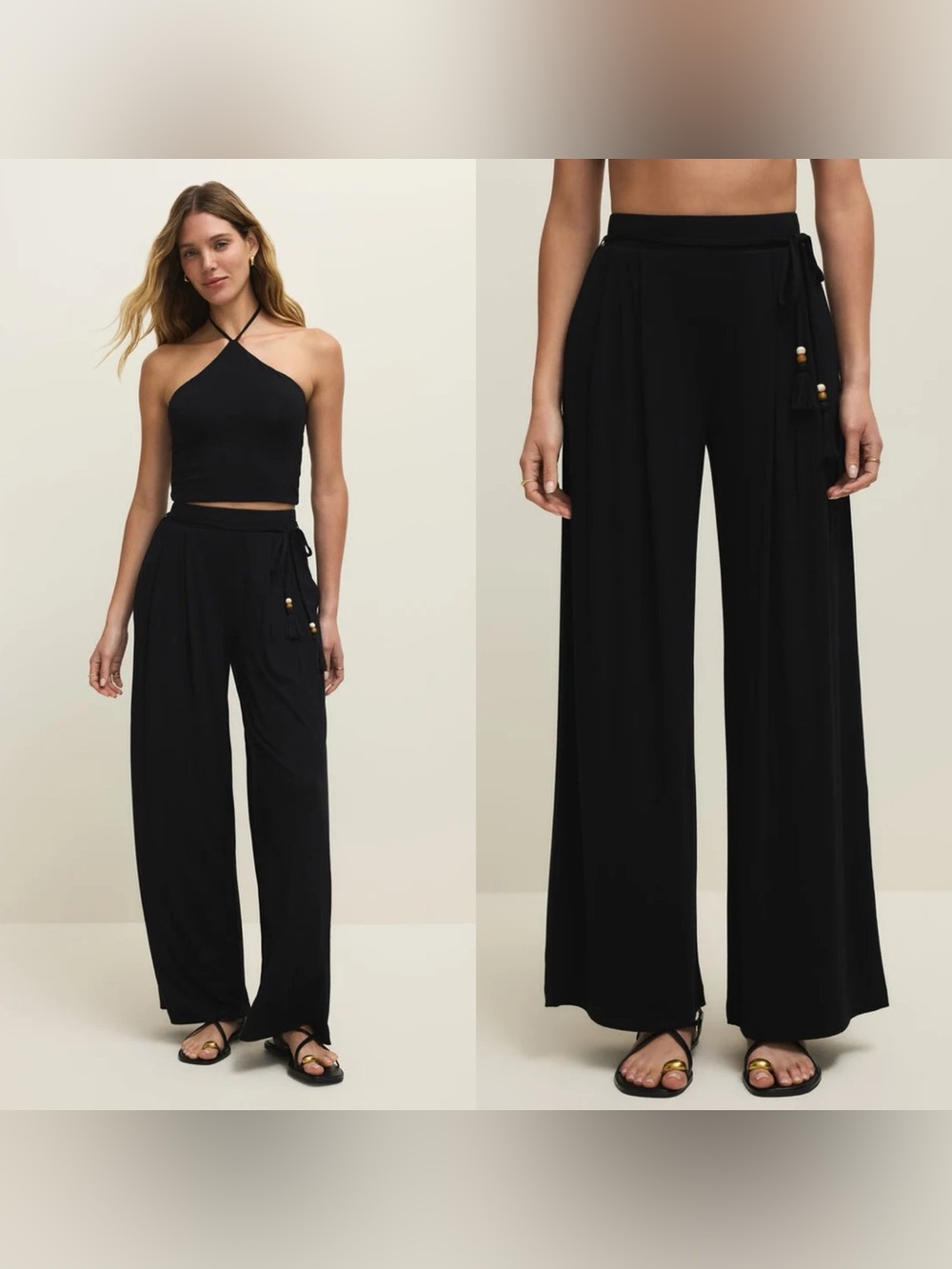 LYDIA WIDE LEG STRETCH PANT (BLACK) - Z SUPPLY